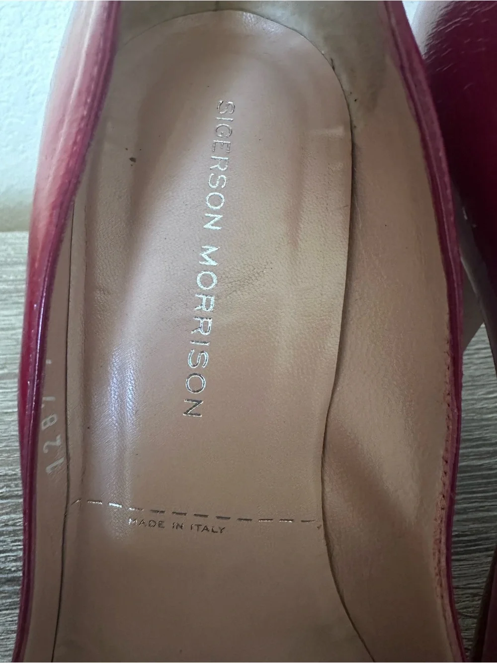 Vintage Sigerson Morrison Size 6.5 Red Patent Leather Pointed Toe Stiletto Heels